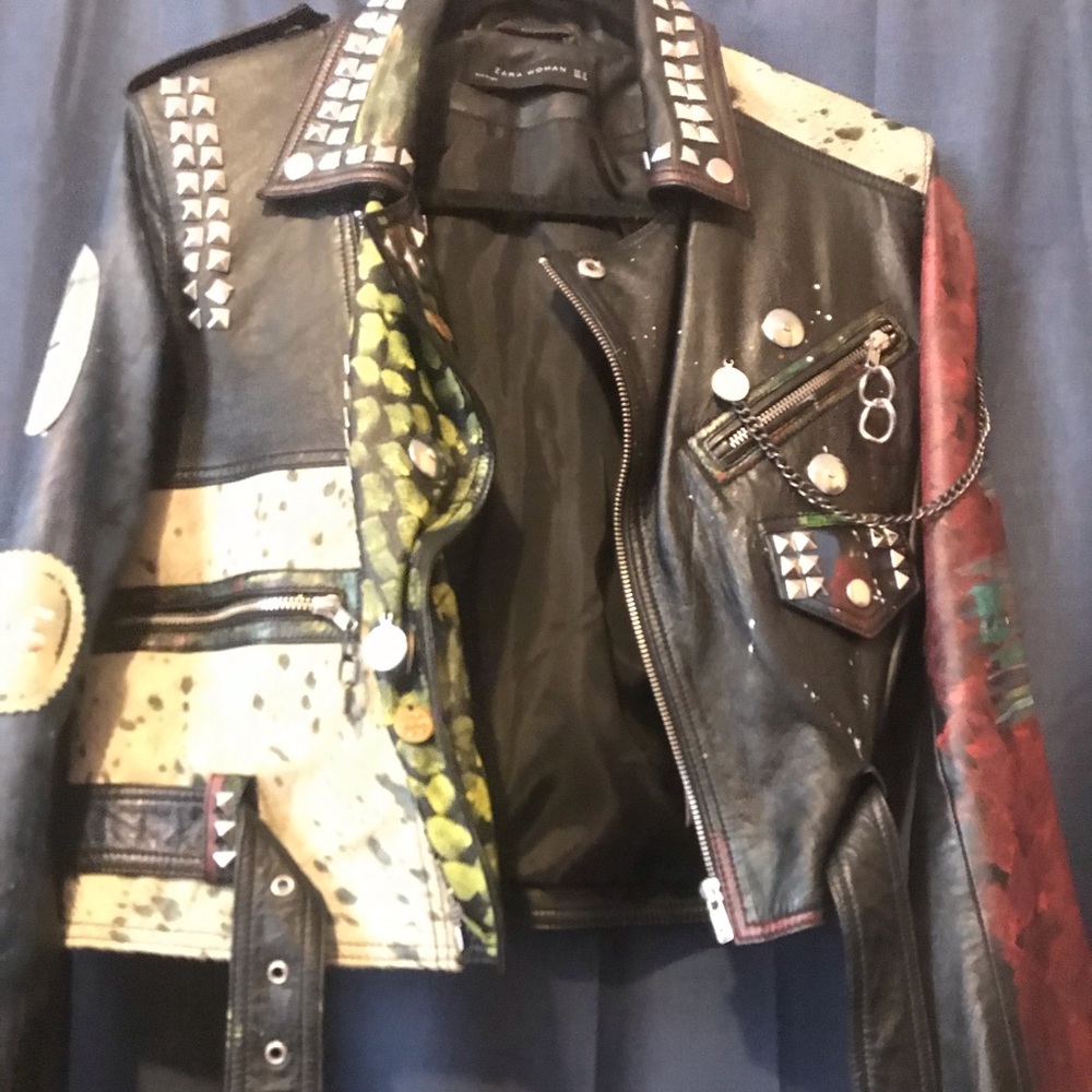 One of a kind Zara leather motorcycle jacket